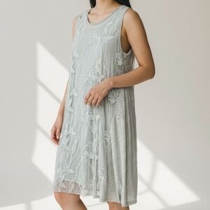 Simply Couture NWT Sleeveless Fairy Cottage Floral Lace Overlay Tank Dress Large